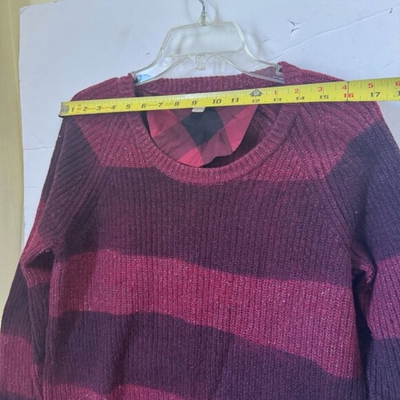 Burberry Cotton Wool Striped Pullover Sweater Tunic Crew NovaNeck Check Preppy M - Picture 13 of 15